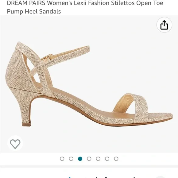New in box- 💗Free ship Dream Pairs Lexii-Gold Glitter open toe heel sandals 8.5 - Picture 5 of 6